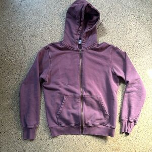 Joah Brown zip-up maroon hoodie